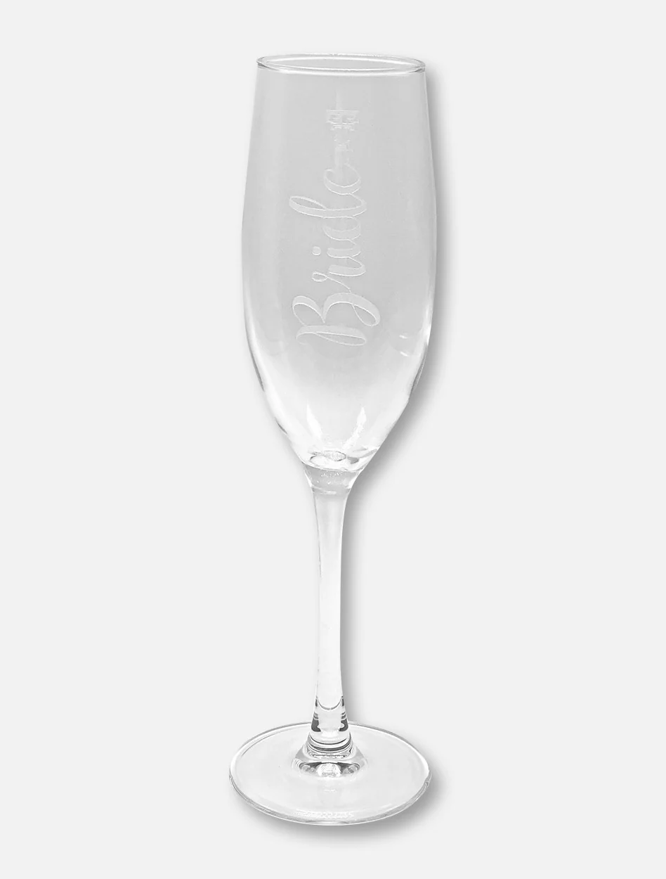 Texas Tech Red Raiders Etched Double T Bride Toasting Glass