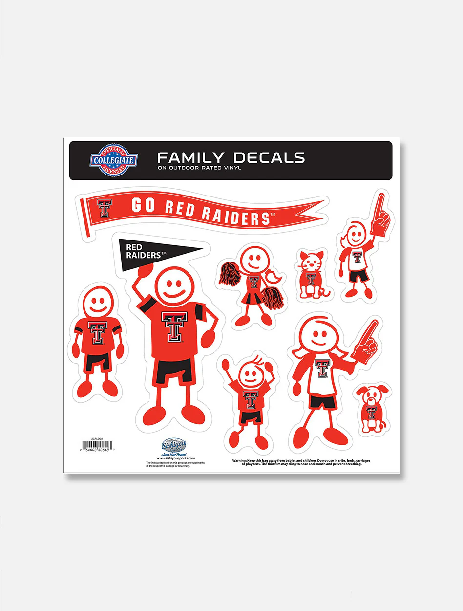 Texas Tech Red Raiders Family Decal Sheet