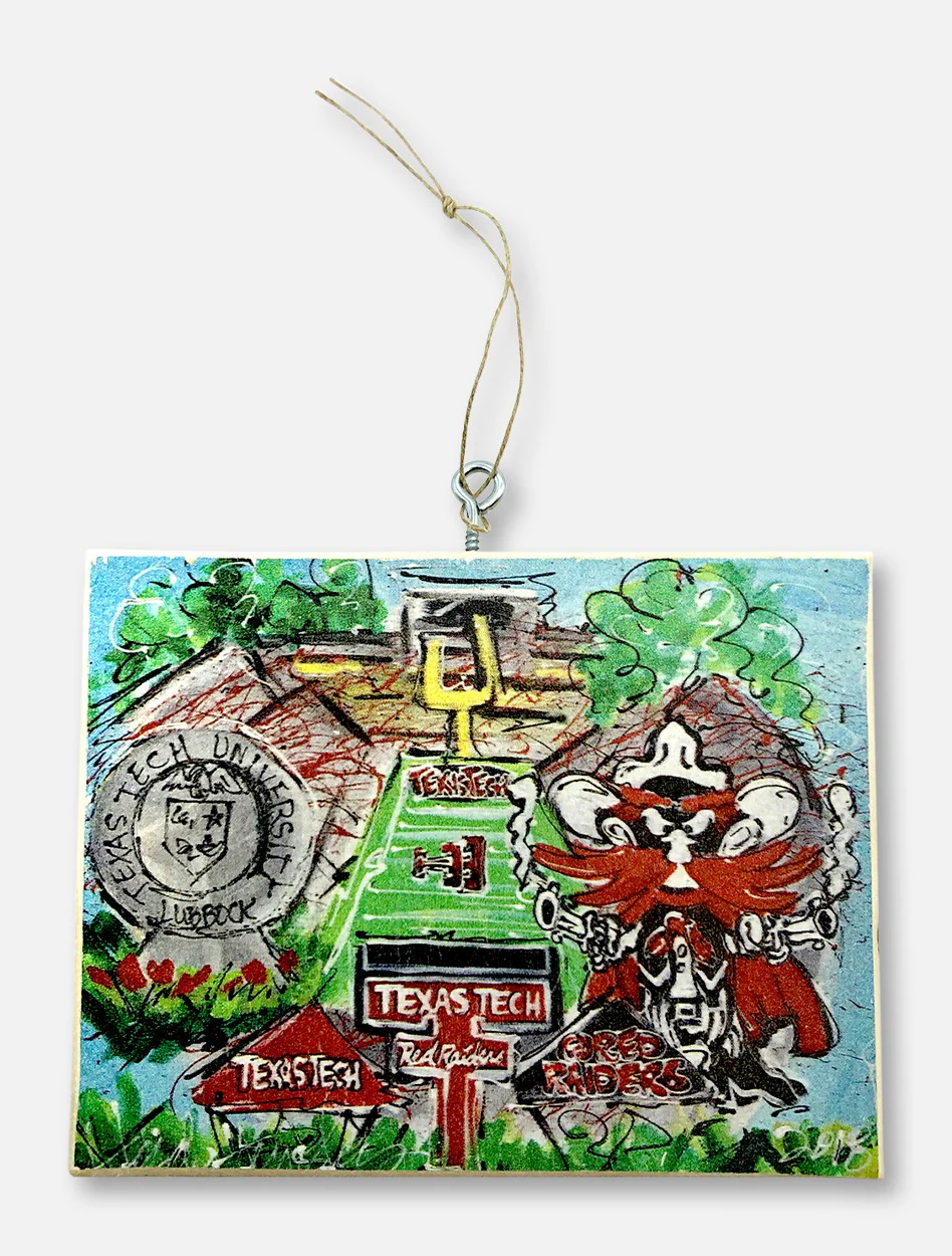 Texas Tech Red Raiders Football Field Wood Ornament
