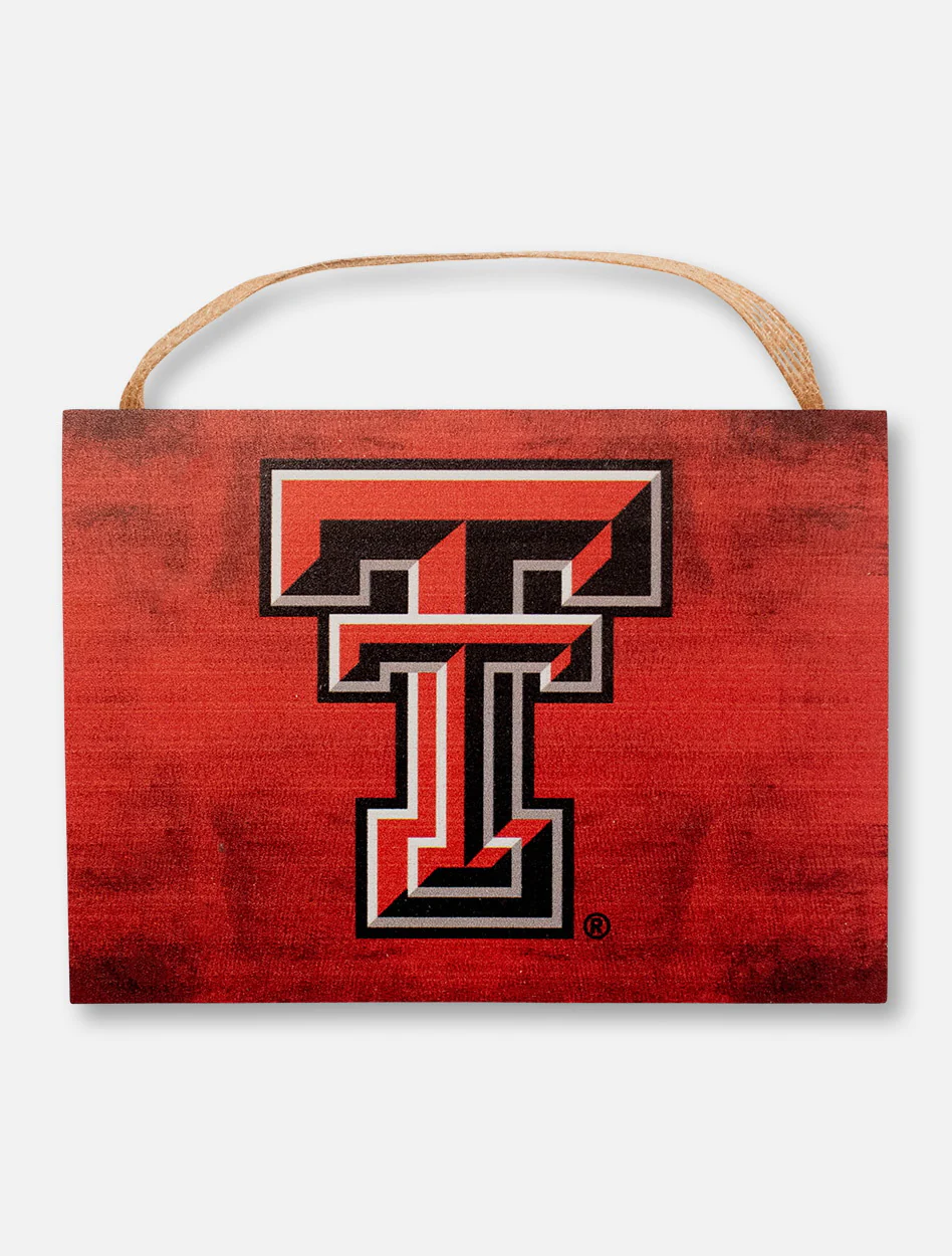 Texas Tech Red Raiders Full Color Double T on Red Plaque