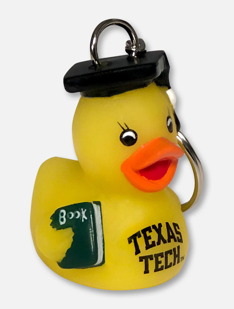 Texas Tech Red Raiders Graduation Rubber Duck Keychain - Image 2