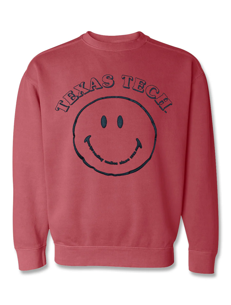 Texas Tech Red Raiders "Smiley Face" Puff Print Comfort Crew
