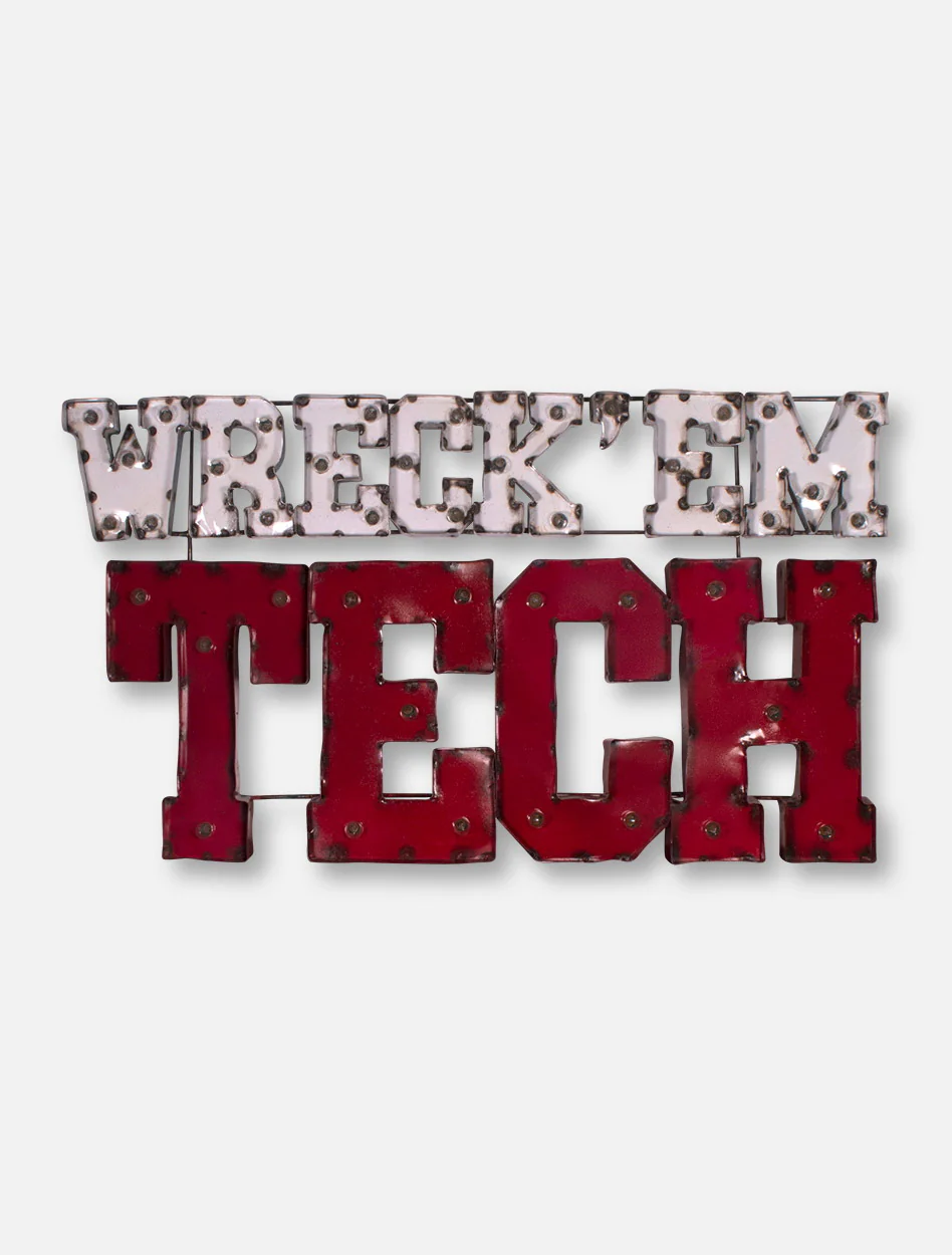 Texas Tech Red Raiders Wreck 'Em Tech Illuminated Metal Sign