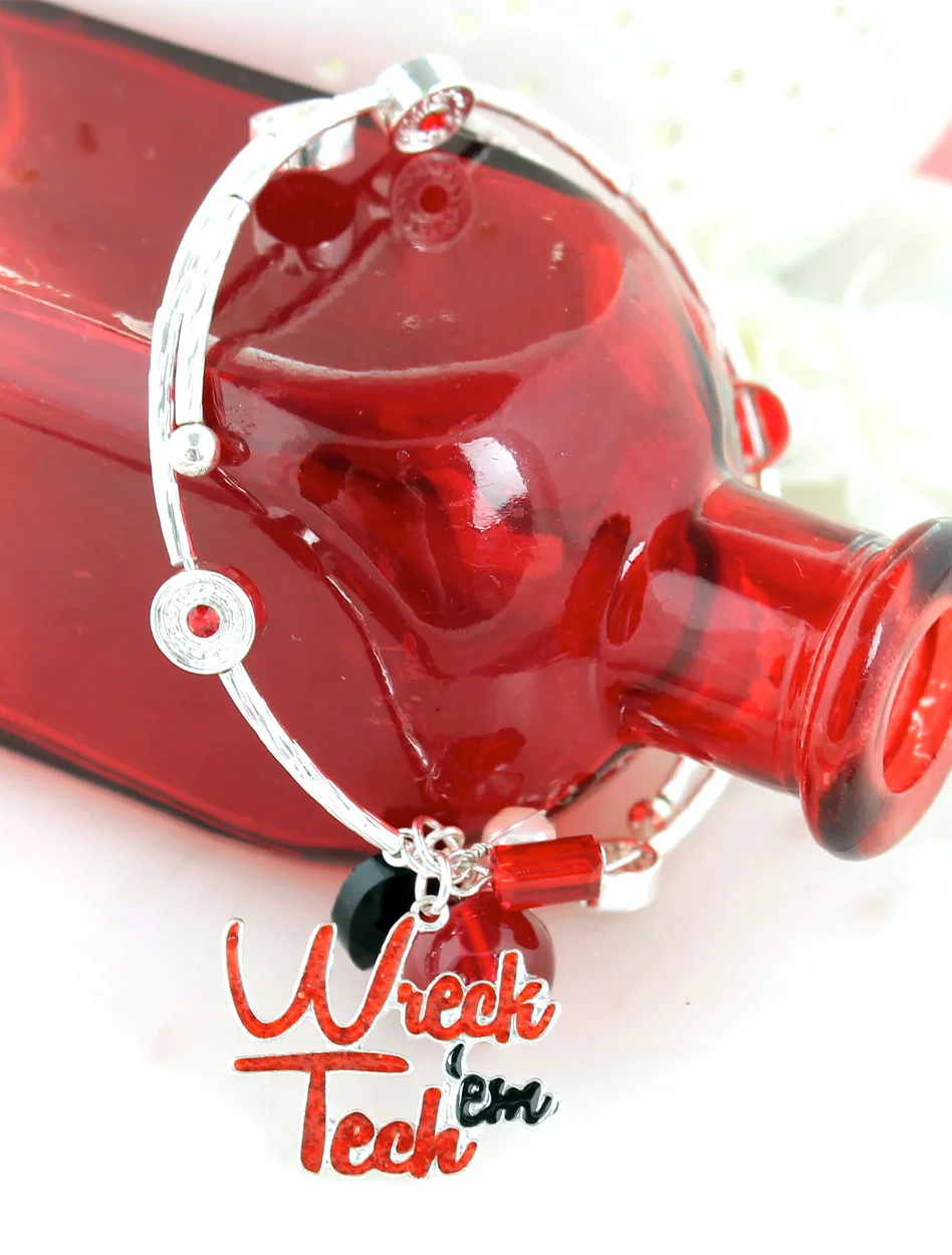 Texas Tech Rhinestone Wreck'em Bracelet