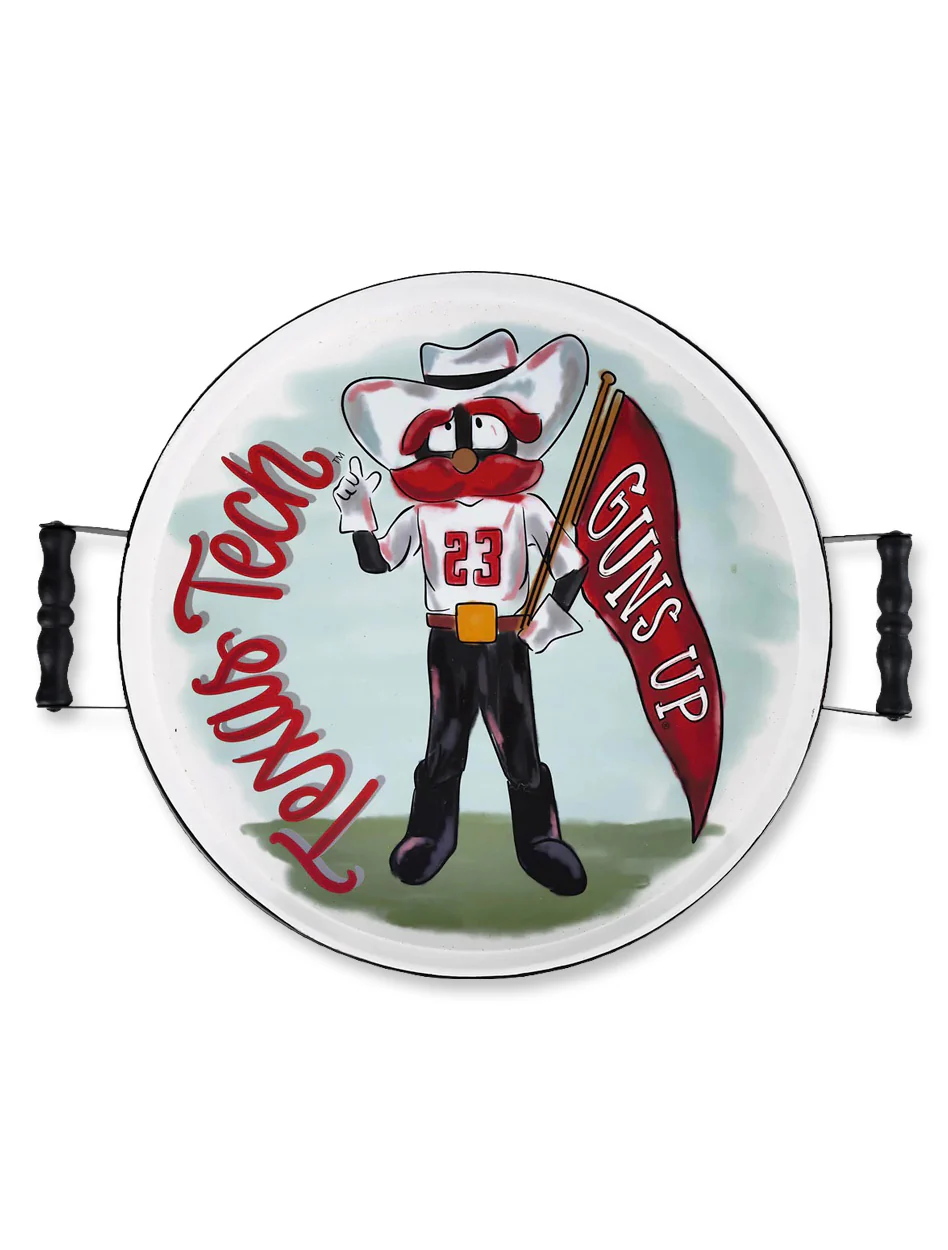 Texas Tech Round Mascot Enamel Tray