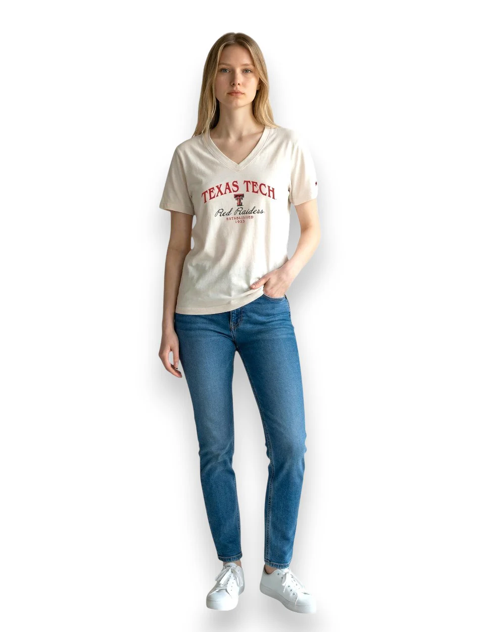 Texas Tech "Rum & Coke" Boyfriend V-Neck Tee - Image 2