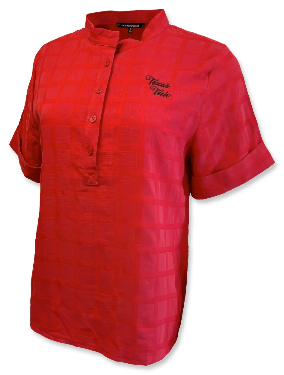 Texas Tech "Seabrook" Short Sleeve Button Down Blouse