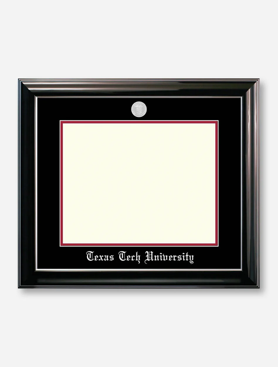 Texas Tech Silver Medallion Ebony Silver Trim Diploma Frame U6