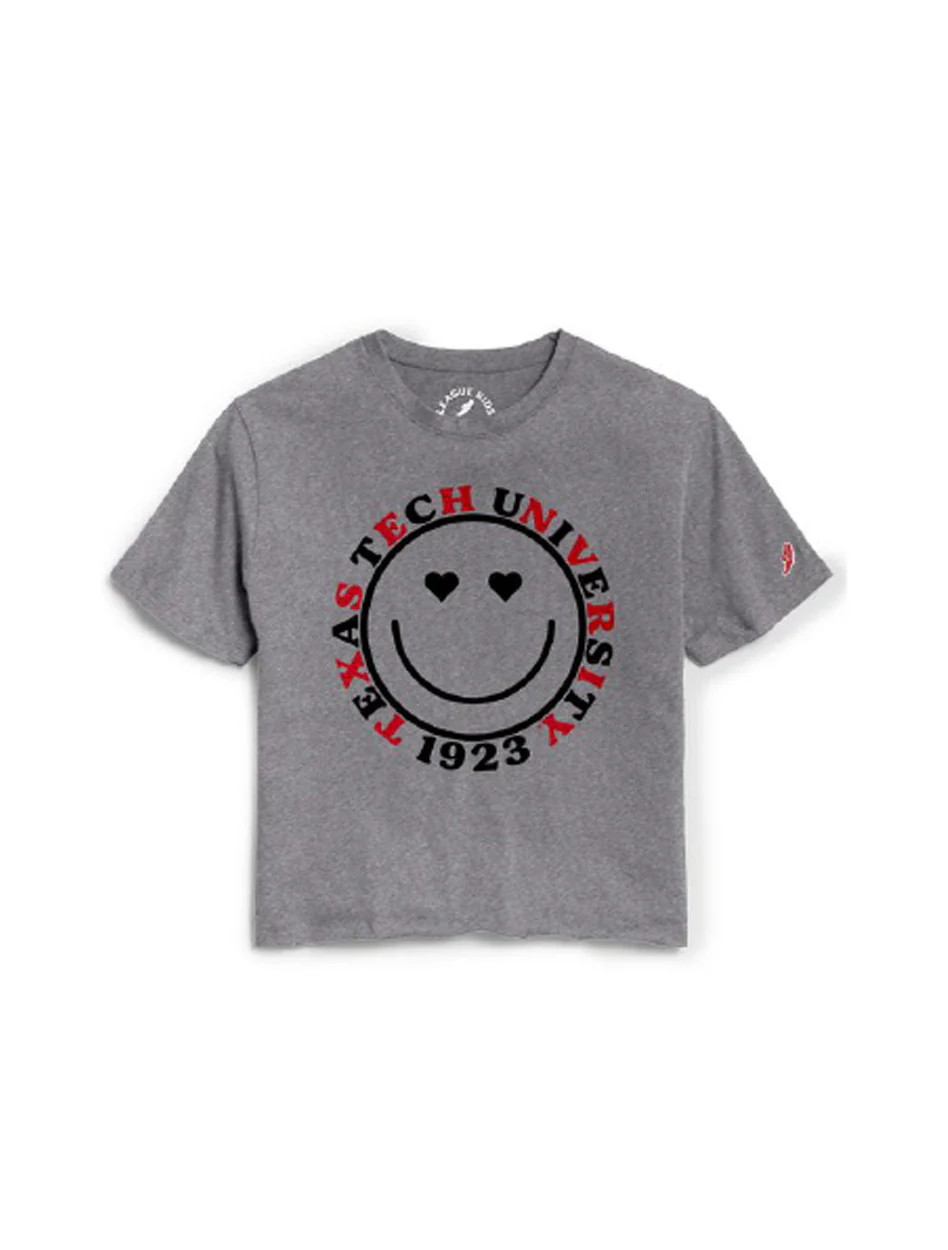Texas Tech "Smiley Face" YOUTH Crop Top