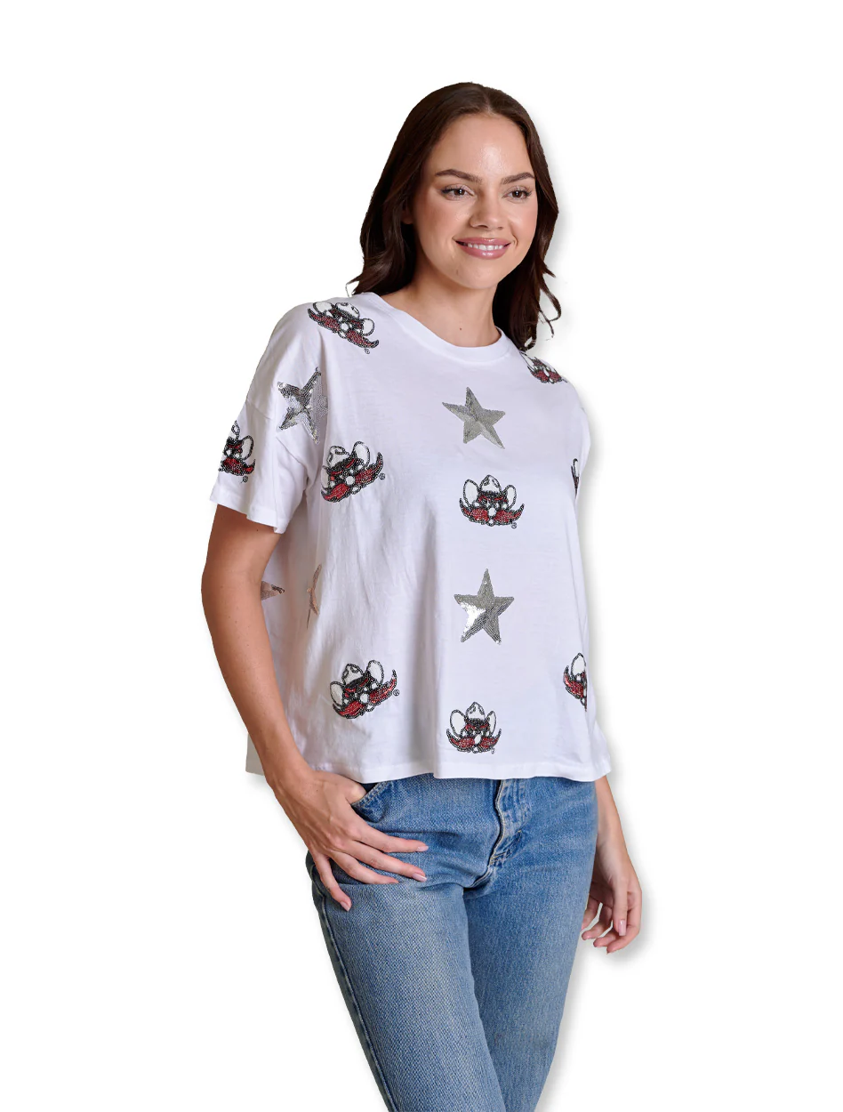 Texas Tech Stewart Simmons "The All Over Sequin" Boxy Tee - Image 3