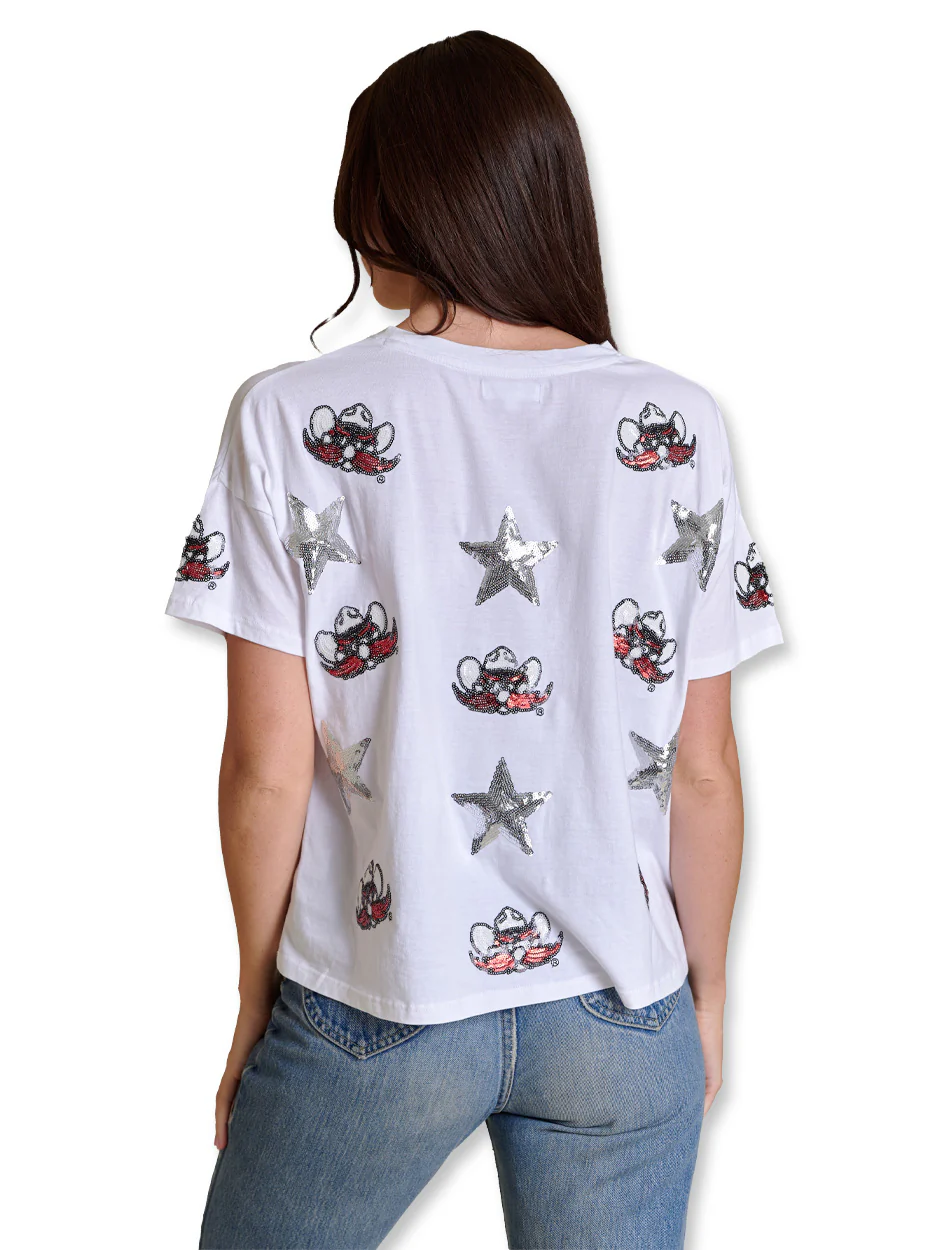 Texas Tech Stewart Simmons "The All Over Sequin" Boxy Tee - Image 4