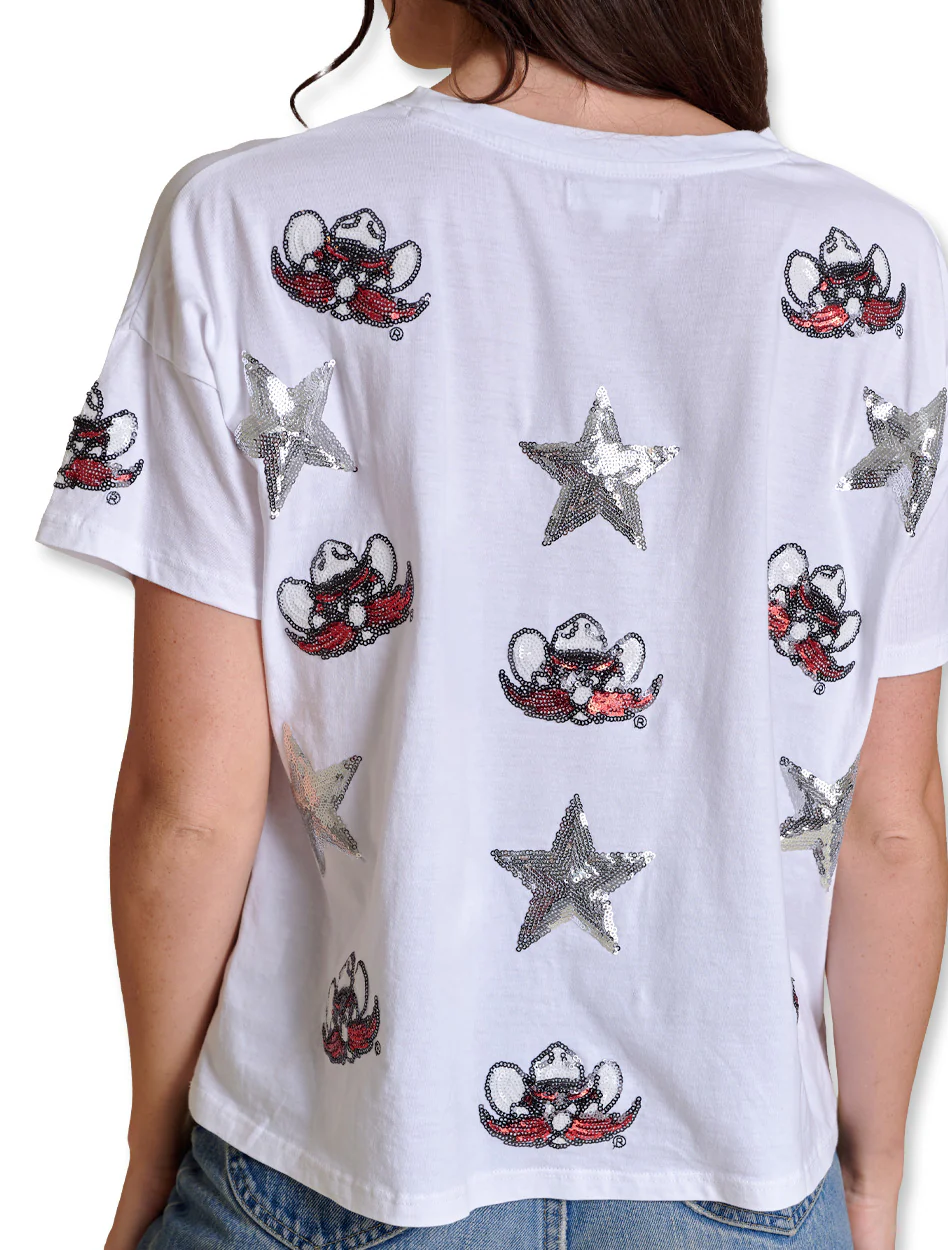 Texas Tech Stewart Simmons "The All Over Sequin" Boxy Tee - Image 5