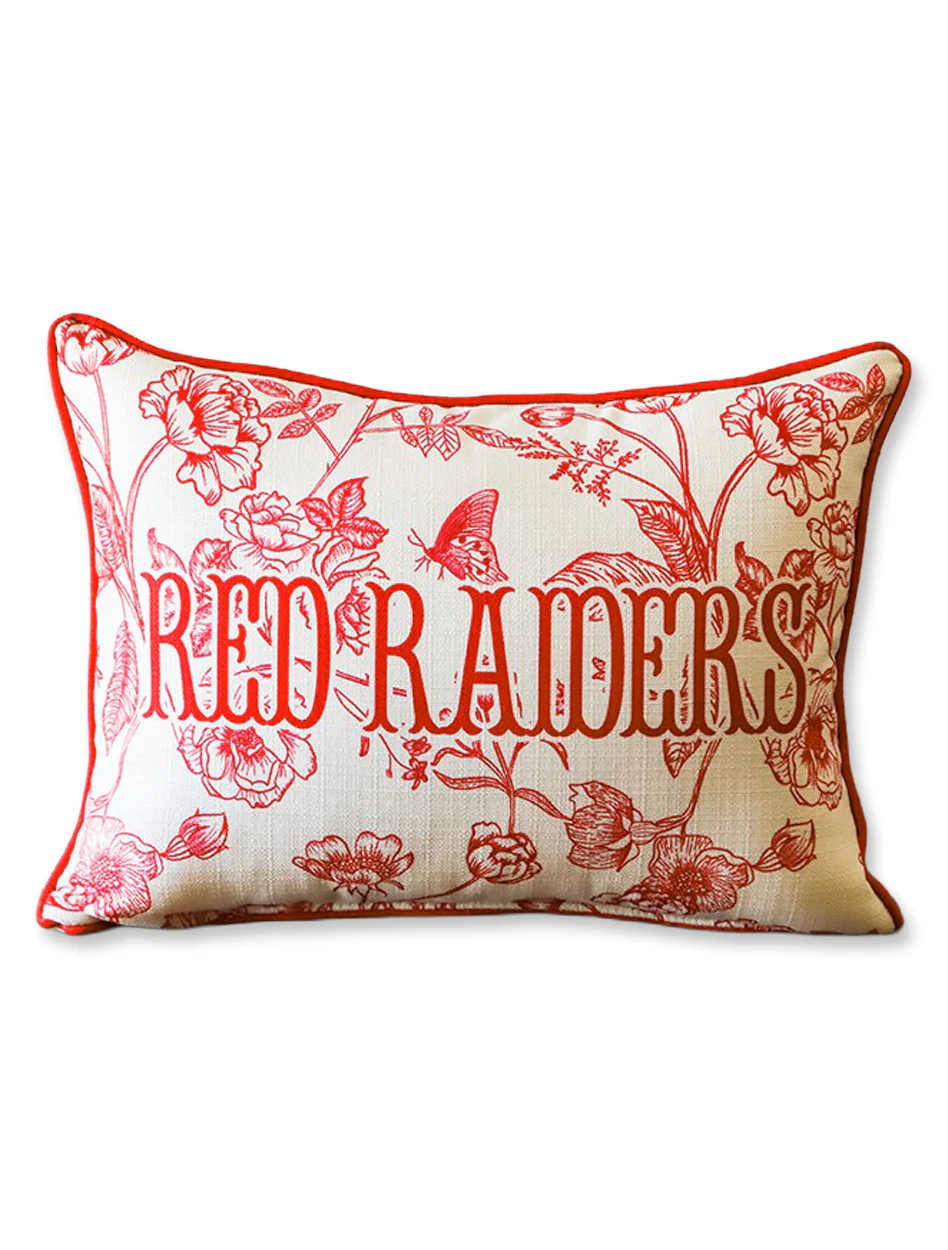 Texas Tech "Toile" Pillow with Piping