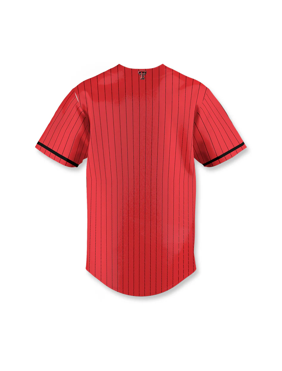 Texas Tech Youth Pinstripe Baseball Jersey - Image 2