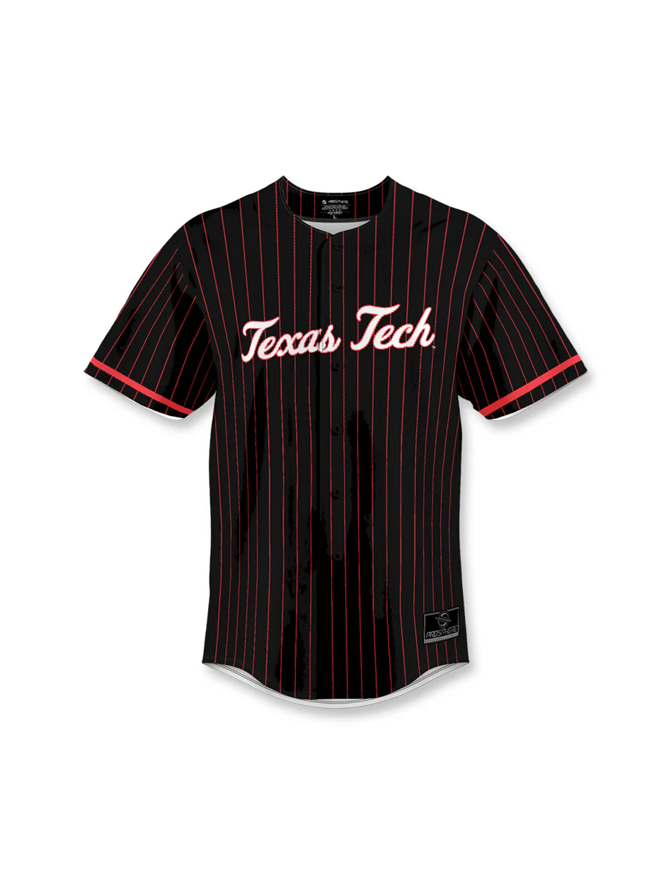 Texas Tech Youth Pinstripe Baseball Jersey - Image 3