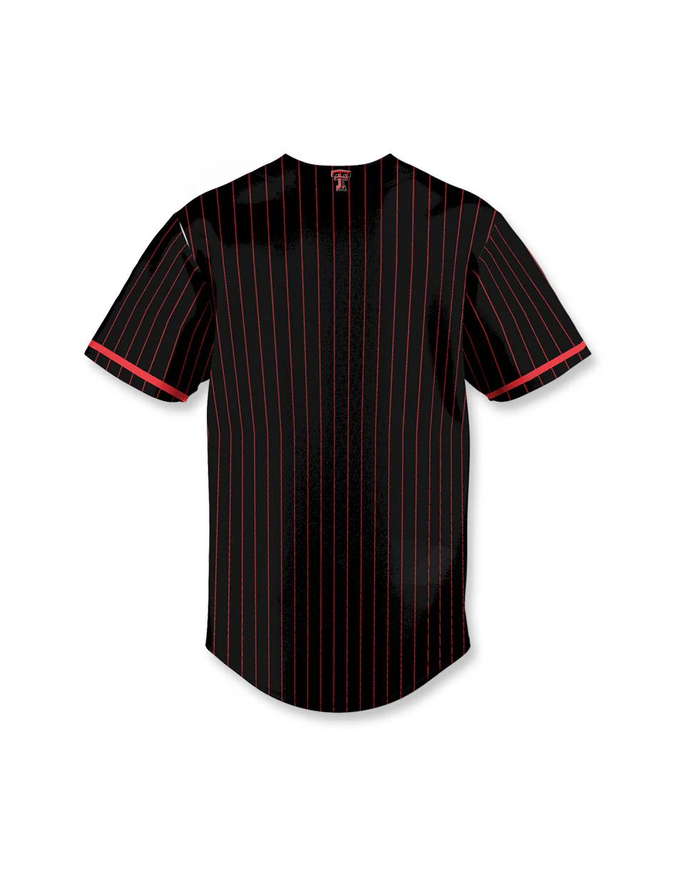 Texas Tech Youth Pinstripe Baseball Jersey - Image 4