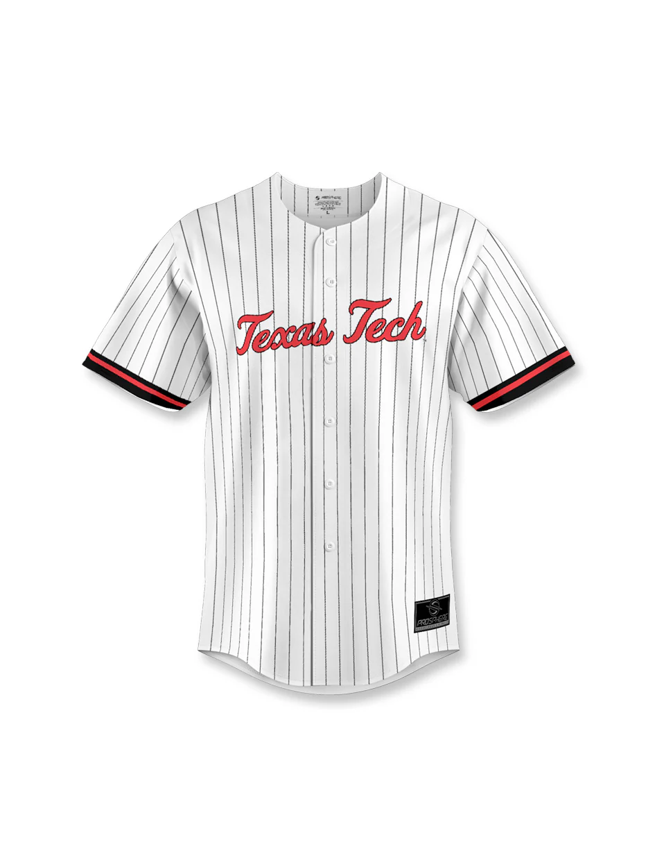 Texas Tech Youth Pinstripe Baseball Jersey - Image 5