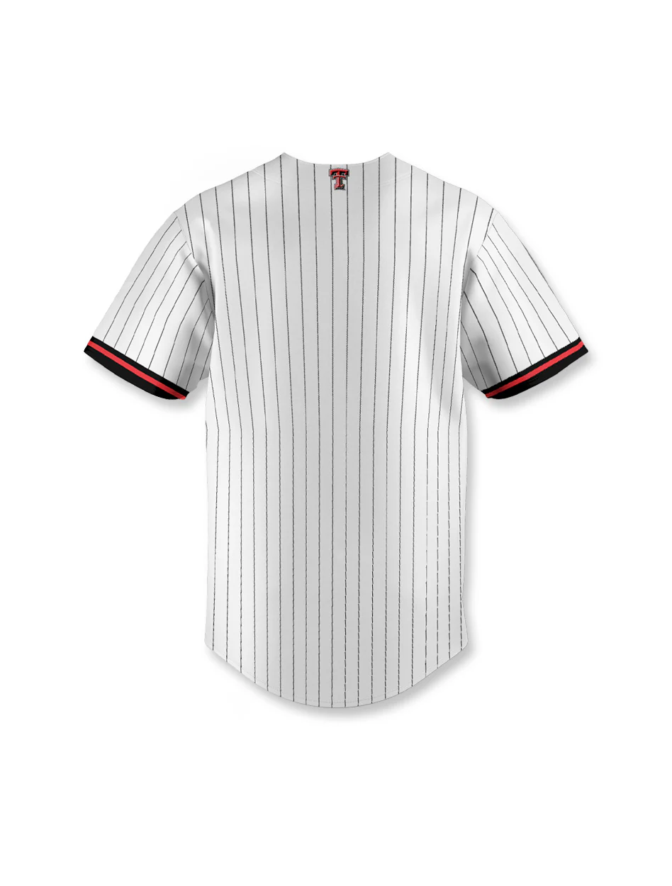 Texas Tech Youth Pinstripe Baseball Jersey - Image 6