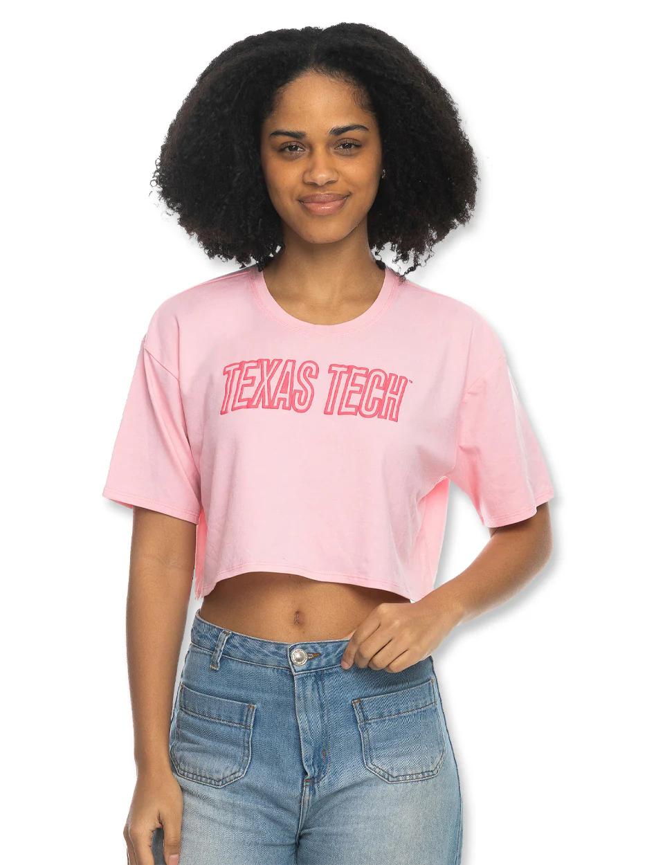 Texas Tech Zoozats "Blush" Boxy Crop Tee