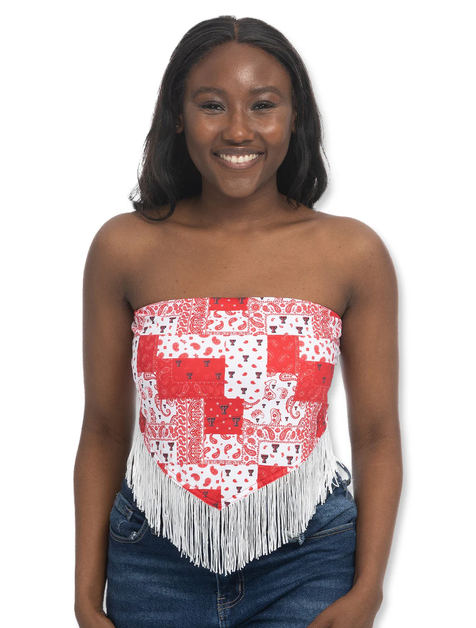 Texas Tech Zoozatz Fringe Bandeau