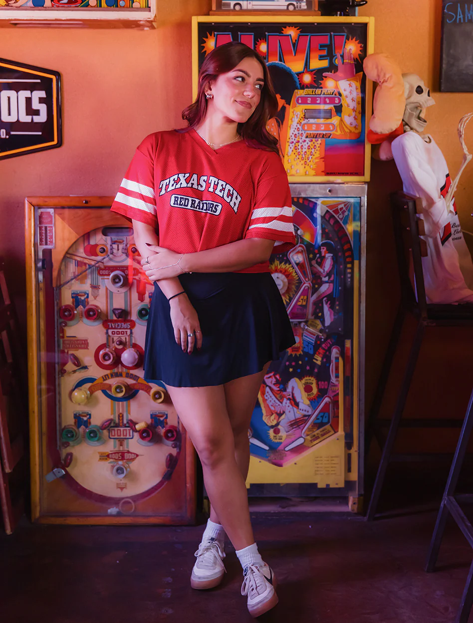 Texas Tech Zoozatz V-Neck Mesh Crop Top - Image 2