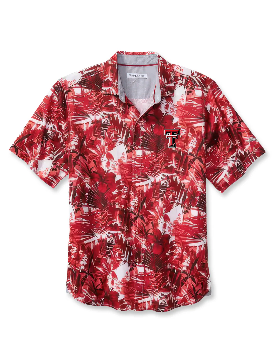 Tommy Bahama Texas Tech Sport Electric Blooms Camp Shirt - Image 2