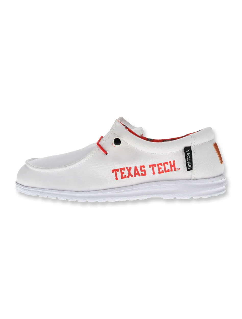 Vaccari Texas Tech "Kate" Women's White Canvas Shoe