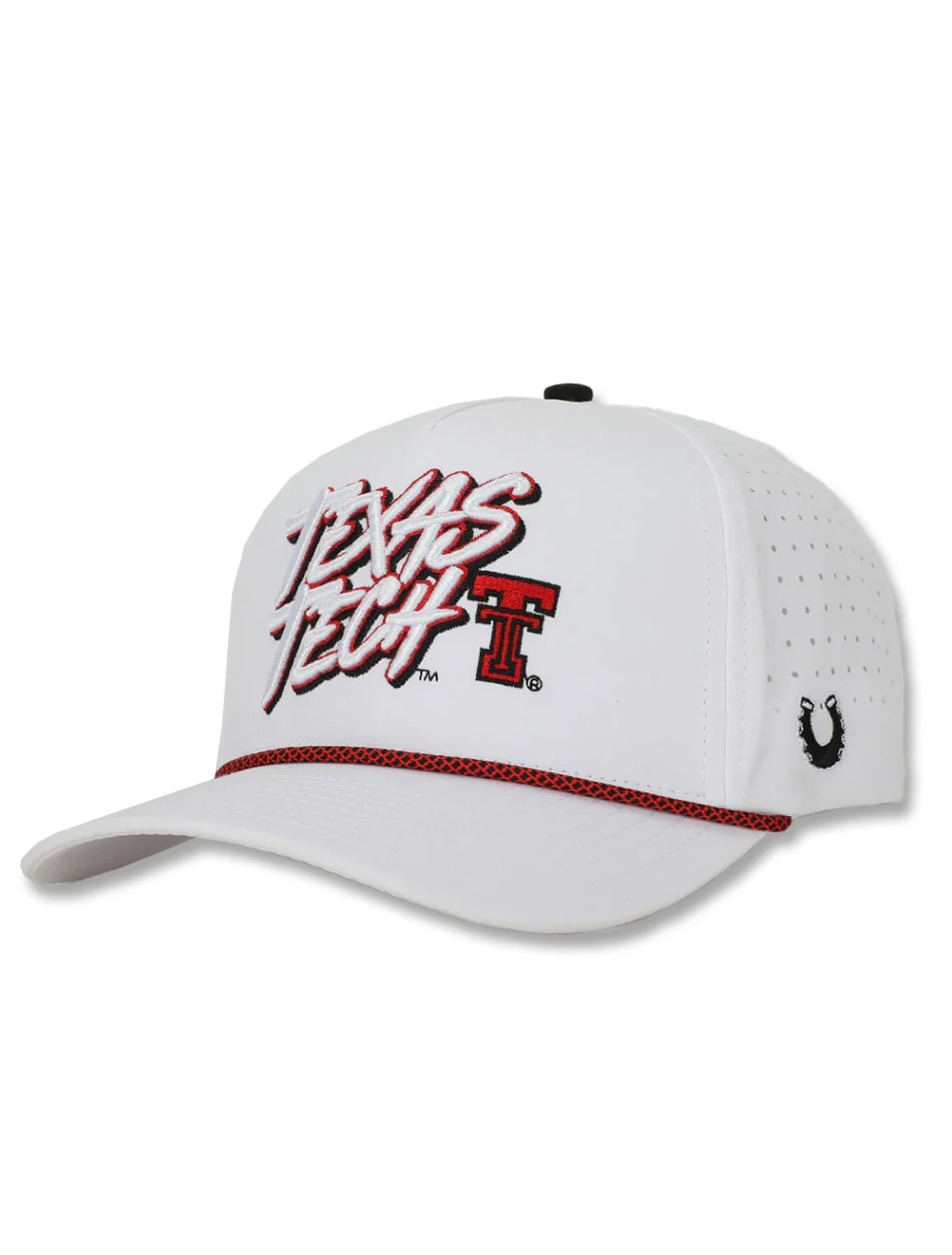 Texas Tech Dark Horse "Retro Splash" White Sport Snapback Cap