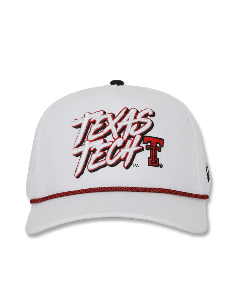 Texas Tech Dark Horse "Retro Splash" White Sport Snapback Cap - Image 2